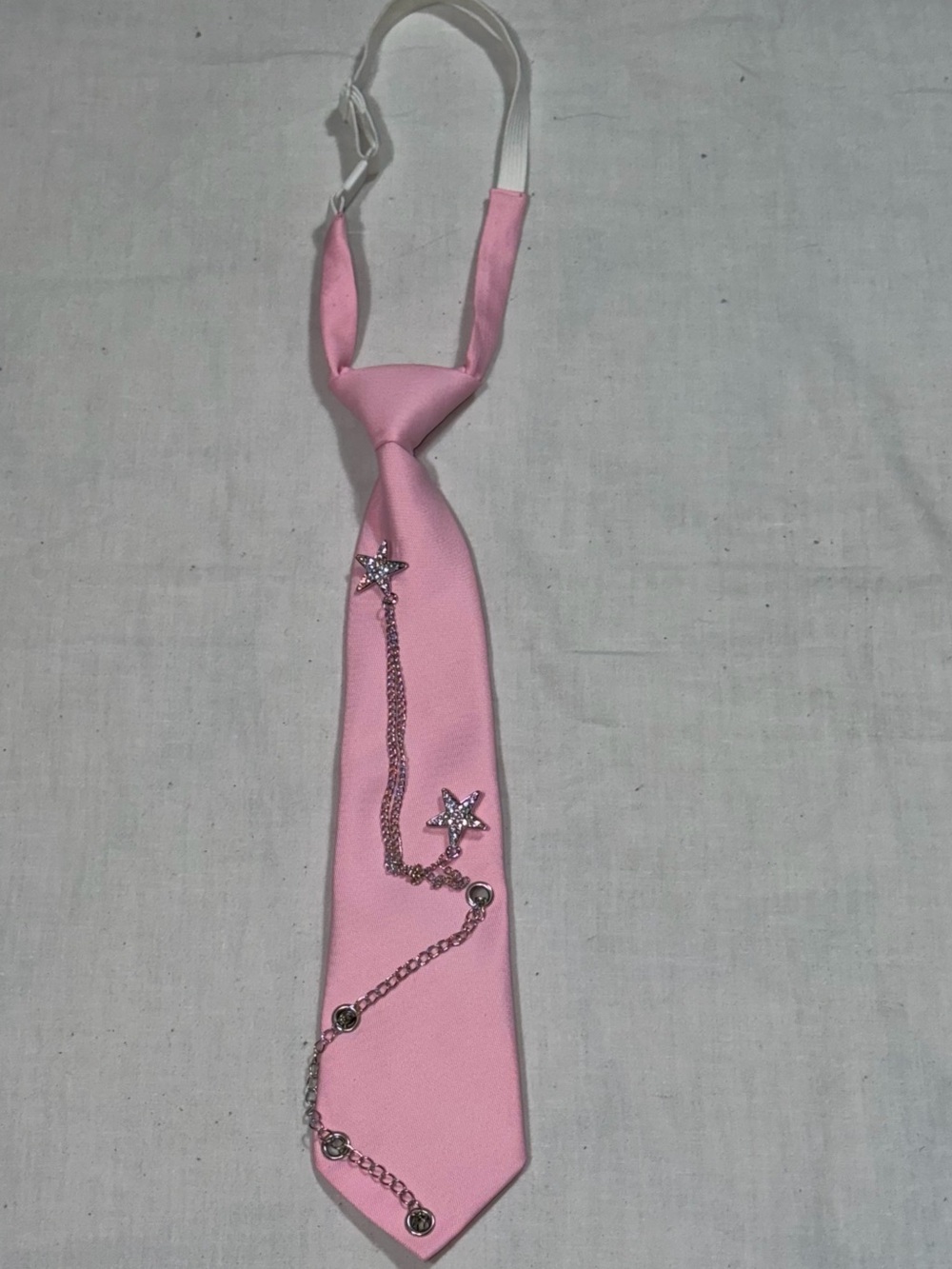 Pink Y2K Star Chain Necktie Adjustable Punk Emo Statement Tie